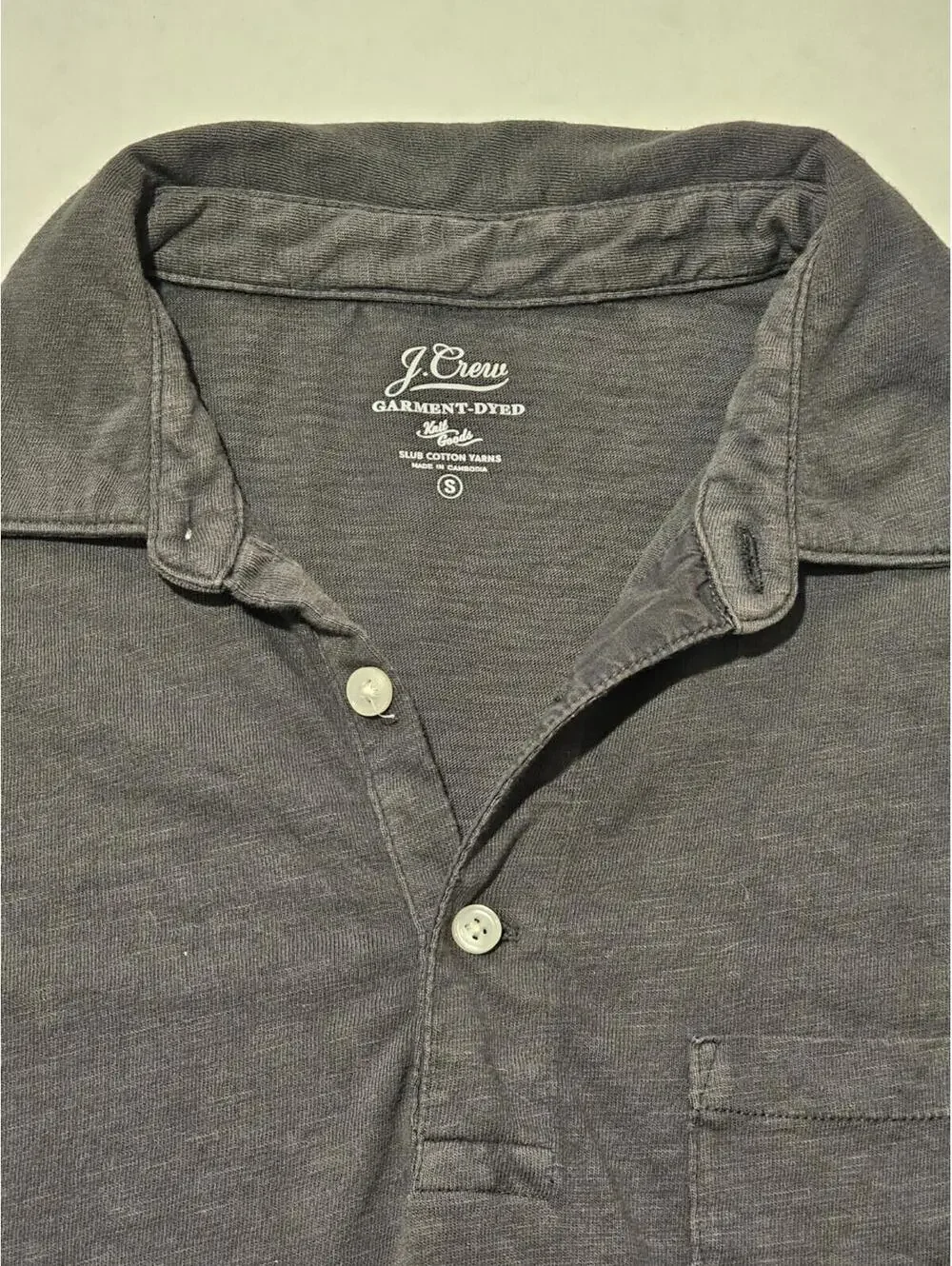 J.Crew Gray Short Sleeve Polo Shirt with Chest Pocket Men's Small